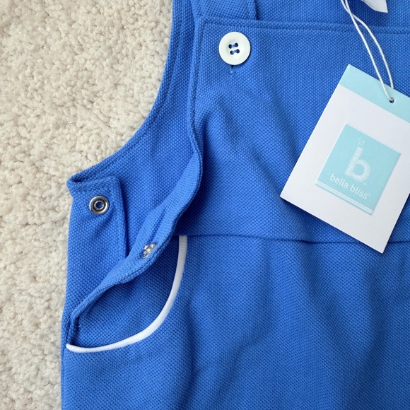 Bella Bliss Blue Baby Romper with snap closure - Picture 6 of 9